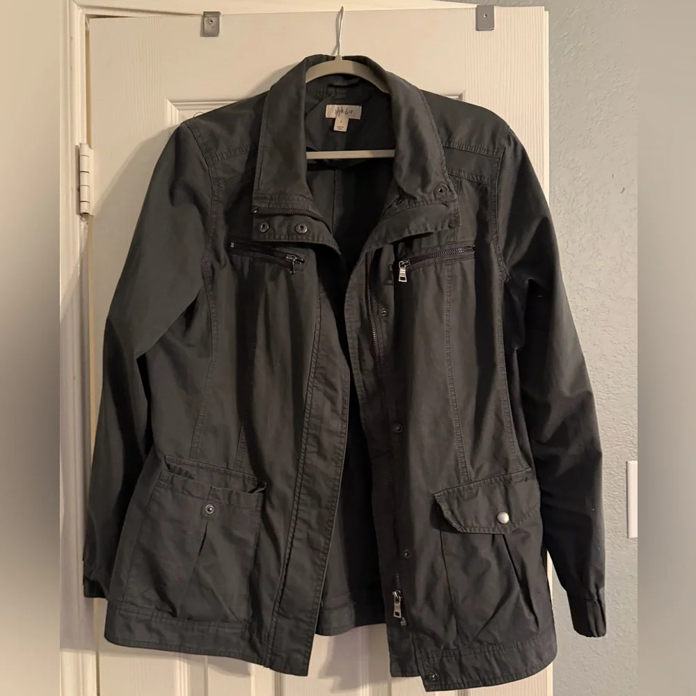Style & Co Women's Charcoal Gray Jacket - Picture 2 of 12